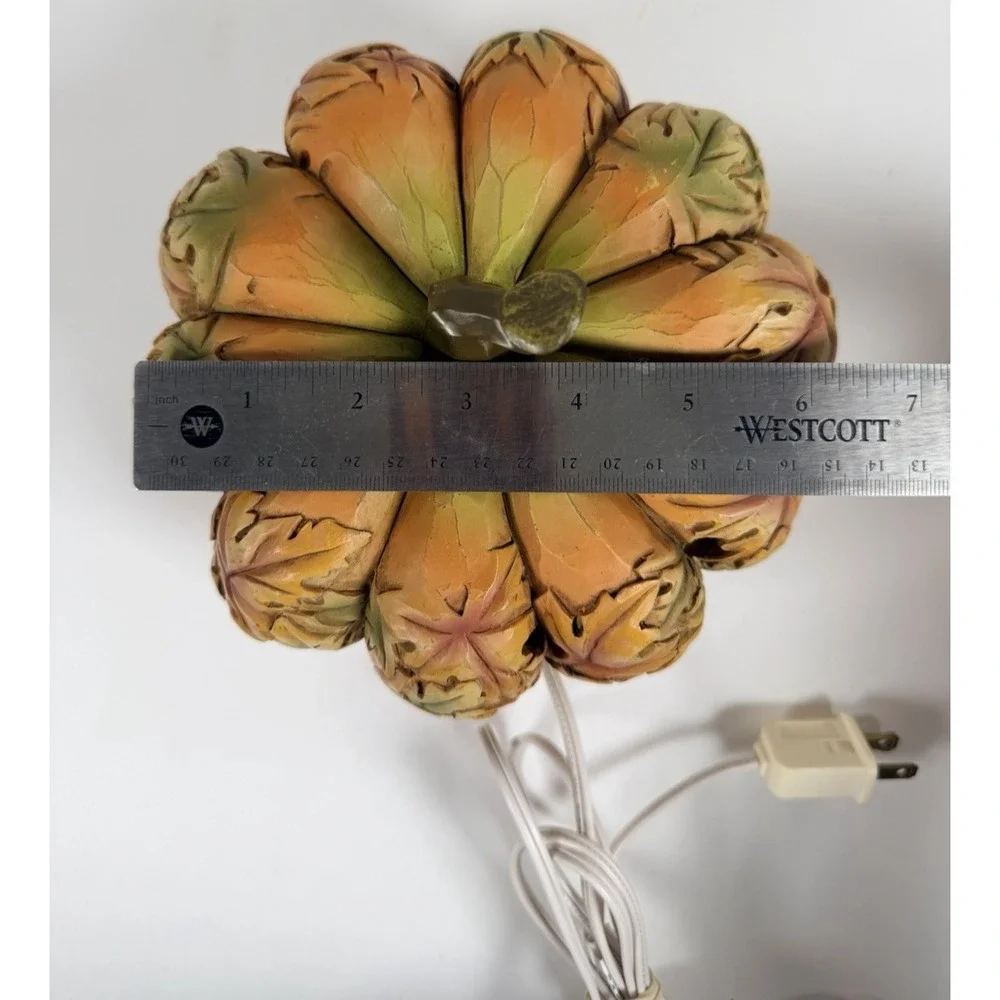 Lighted Resin Pumpkin Plug-In Tabletop Lantern Lamp Pacific Rim Fall Decor